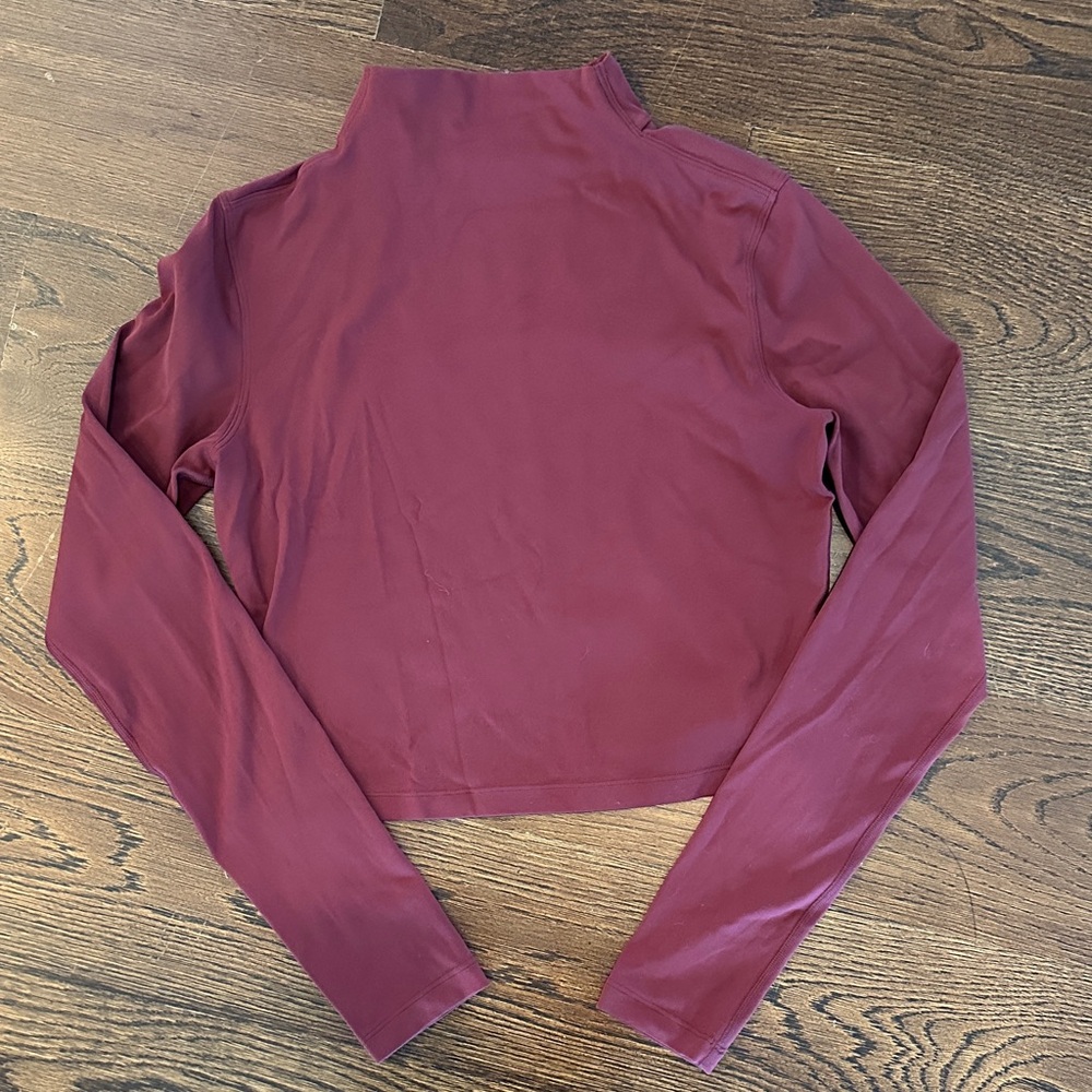 Lululemon All Aligned mock neck, red Merlot